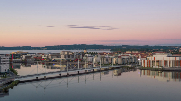 sunset over jönköping